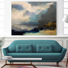 Dramatic Cloudy Sky Over a Serene Seascape by Anna-Karin Bergius on GIANT ART - abstract landscape painting nature and landscapes abstract landscape painting
