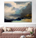 Dramatic Cloudy Sky Over a Serene Seascape by Anna-Karin Bergius on GIANT ART - abstract landscape painting nature and landscapes abstract landscape painting