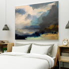 Dramatic Cloudy Sky Over a Serene Seascape by Anna-Karin Bergius on GIANT ART - abstract landscape painting nature and landscapes abstract landscape painting