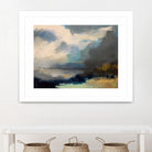 Dramatic Cloudy Sky Over a Serene Seascape by Anna-Karin Bergius on GIANT ART - abstract landscape painting nature and landscapes abstract landscape painting