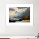 Dramatic Cloudy Sky Over a Serene Seascape by Anna-Karin Bergius on GIANT ART - abstract landscape painting nature and landscapes abstract landscape painting