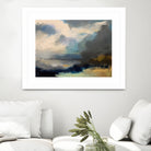 Dramatic Cloudy Sky Over a Serene Seascape by Anna-Karin Bergius on GIANT ART - abstract landscape painting nature and landscapes abstract landscape painting