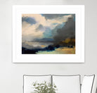 Dramatic Cloudy Sky Over a Serene Seascape by Anna-Karin Bergius on GIANT ART - abstract landscape painting nature and landscapes abstract landscape painting