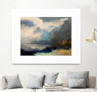 Dramatic Cloudy Sky Over a Serene Seascape by Anna-Karin Bergius on GIANT ART - abstract landscape painting nature and landscapes abstract landscape painting