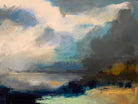Dramatic Cloudy Sky Over a Serene Seascape by Anna-Karin Bergius on GIANT ART - abstract landscape painting nature and landscapes abstract landscape painting