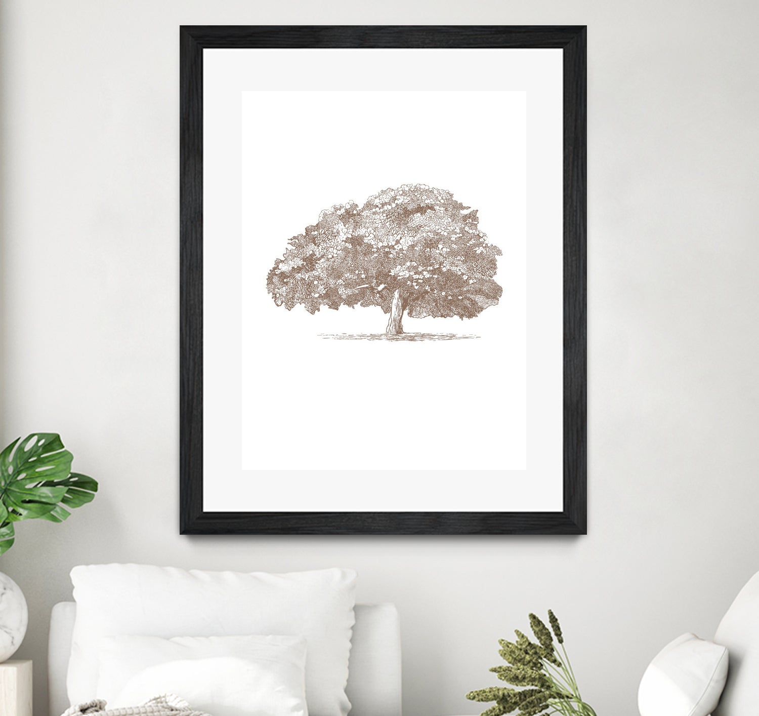 Big Tree in Brown Sepia by Katie Oa#039;Shea on GIANT ART - 2550 illustration