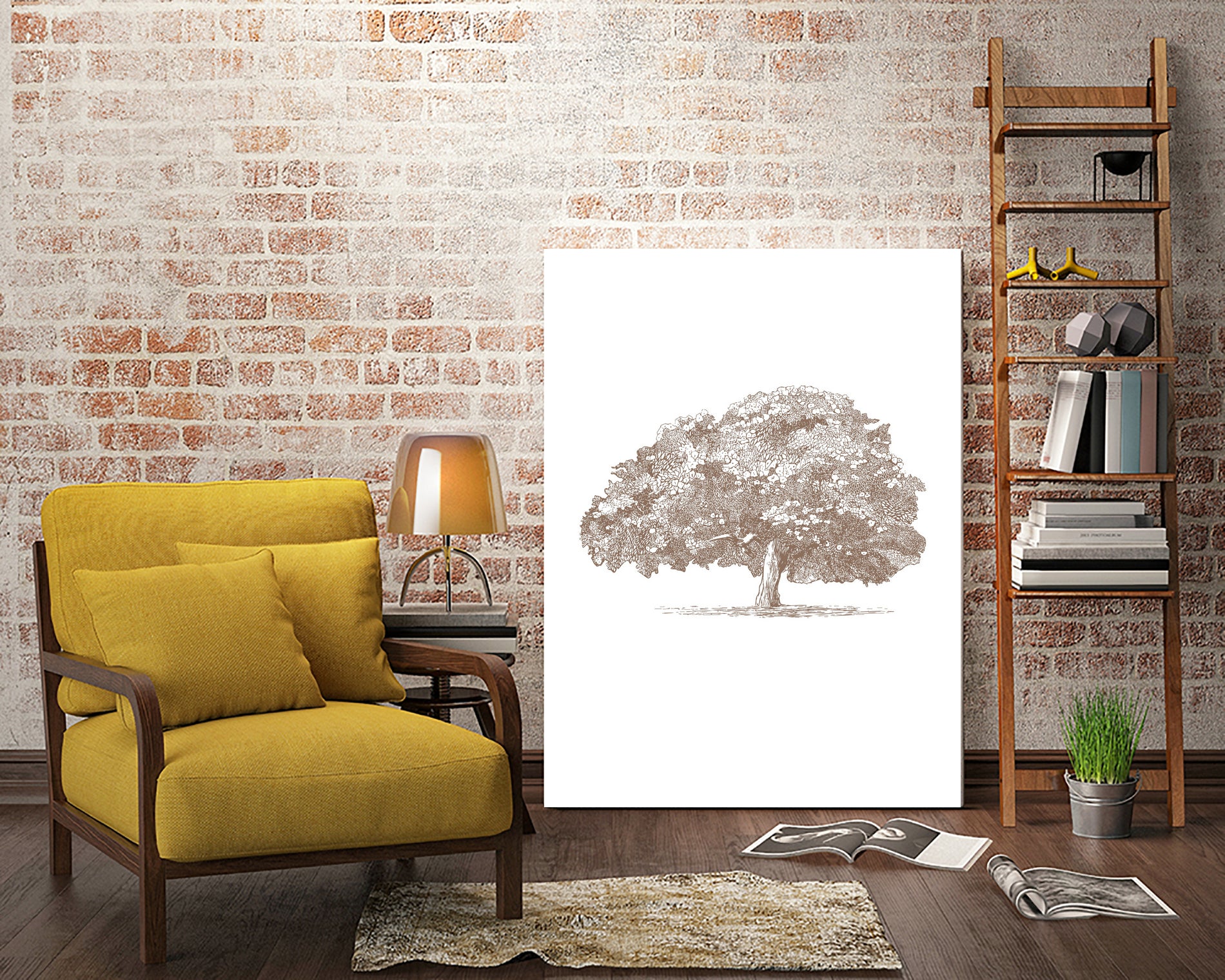 Big Tree in Brown Sepia by Katie Oa#039;Shea on GIANT ART - 2550 illustration