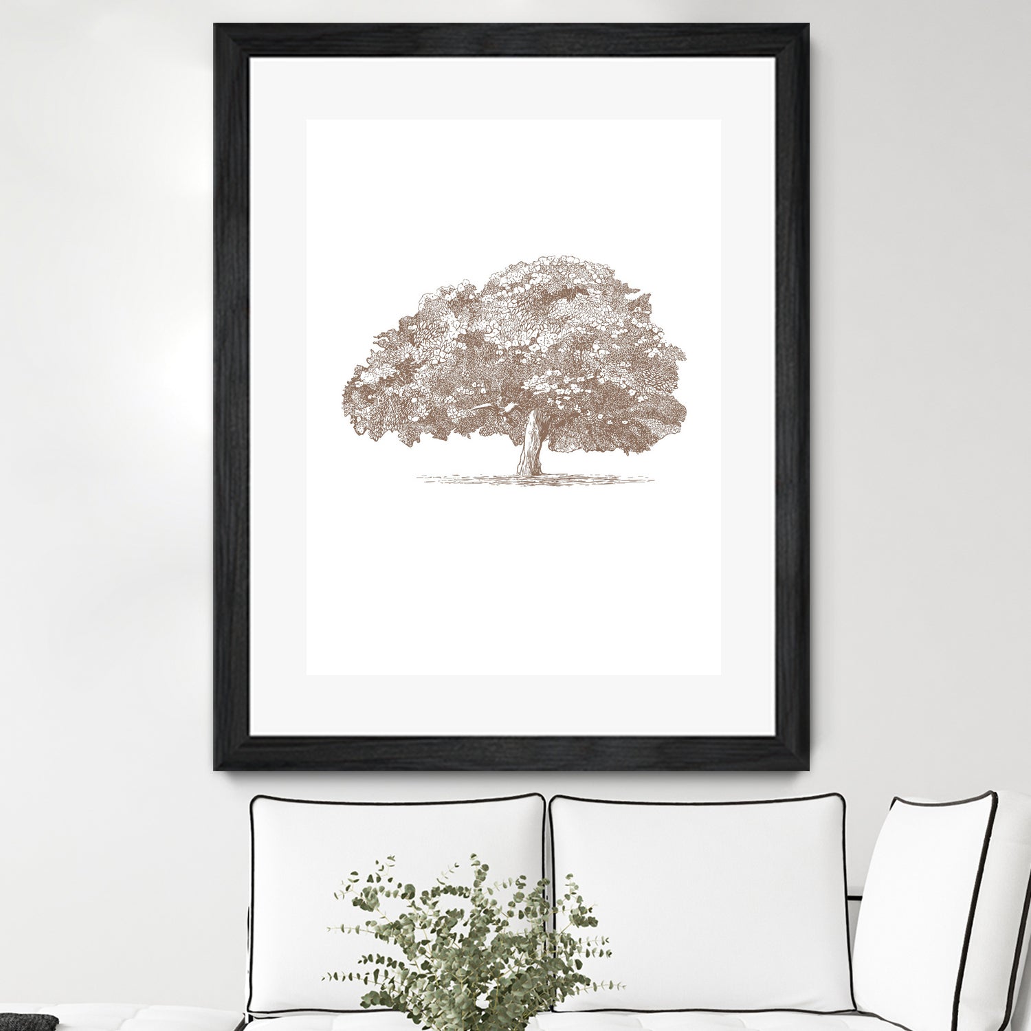 Big Tree in Brown Sepia by Katie Oa#039;Shea on GIANT ART - 2550 illustration