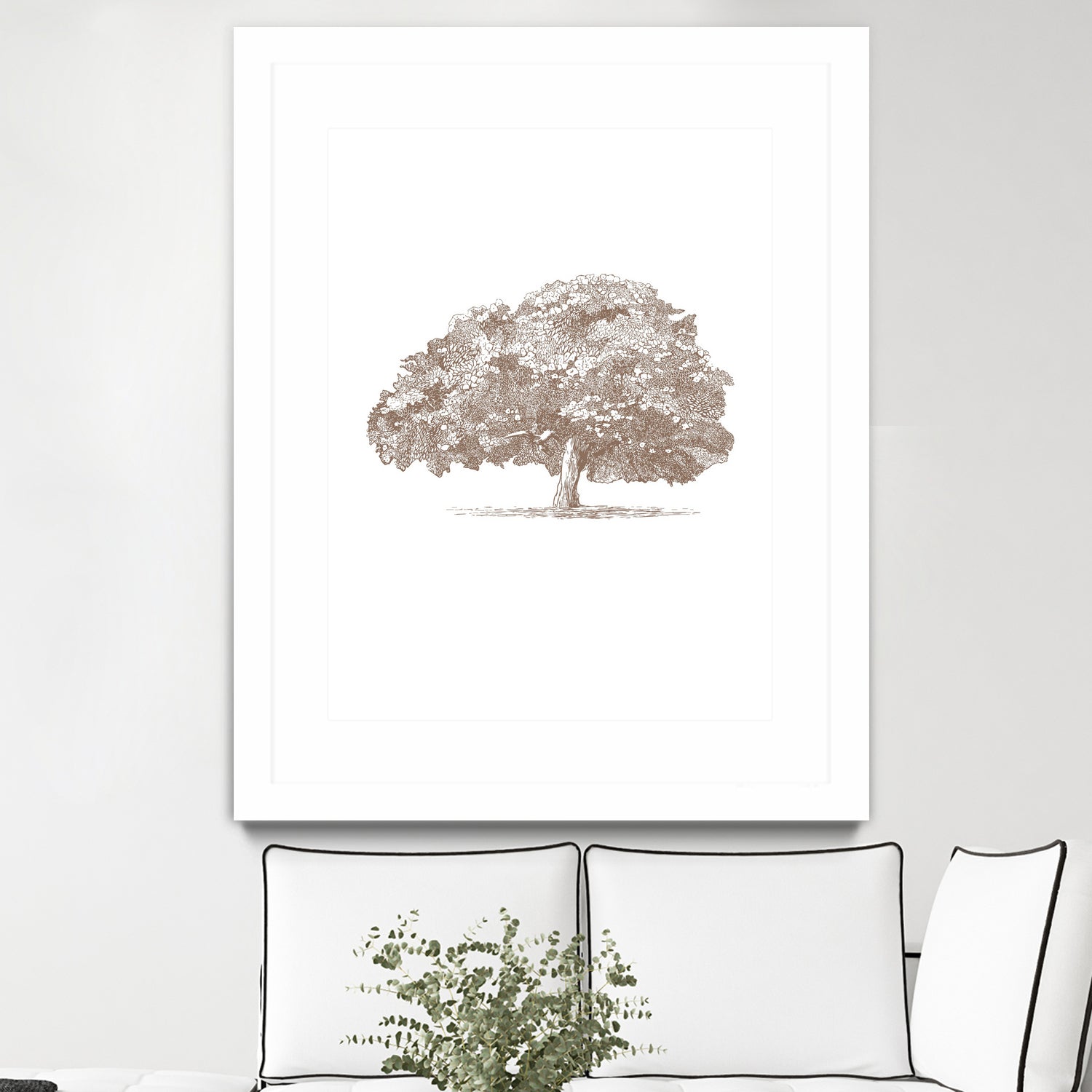 Big Tree in Brown Sepia by Katie Oa#039;Shea on GIANT ART - 2550 illustration