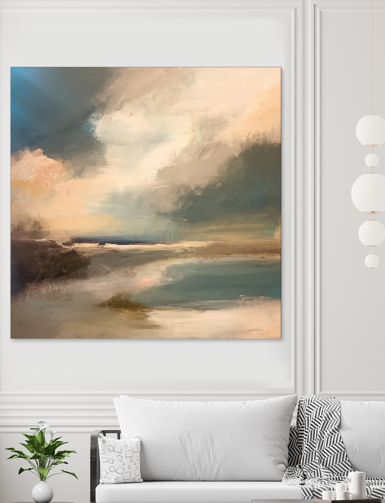 Serene Seascape Under a Dynamic Sky by Anna-Karin Bergius on GIANT ART - abstract landscape nature and landscapes abstract landscape