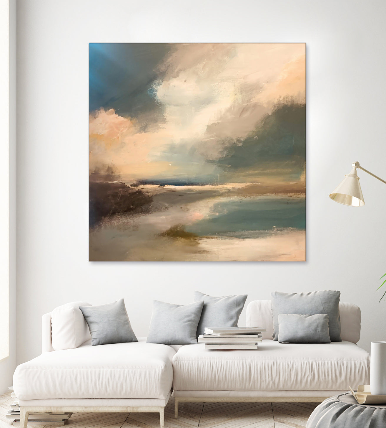 Serene Seascape Under a Dynamic Sky by Anna-Karin Bergius on GIANT ART - abstract landscape nature and landscapes abstract landscape