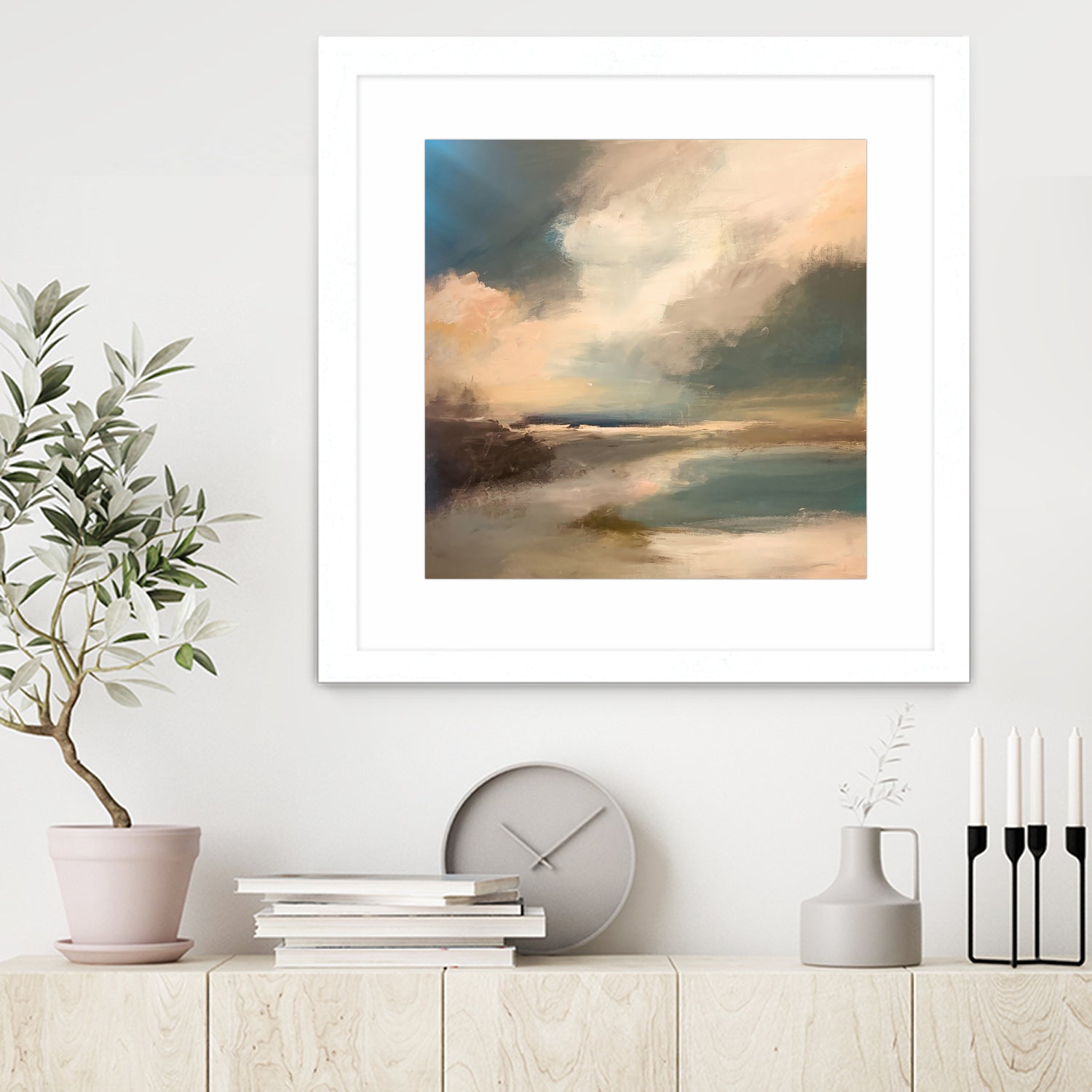 Serene Seascape Under a Dynamic Sky by Anna-Karin Bergius on GIANT ART - abstract landscape nature and landscapes abstract landscape