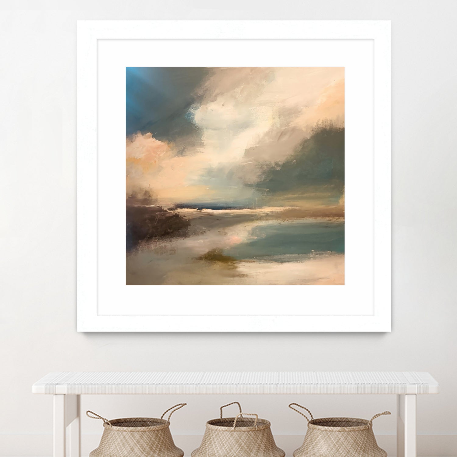 Serene Seascape Under a Dynamic Sky by Anna-Karin Bergius on GIANT ART - abstract landscape nature and landscapes abstract landscape