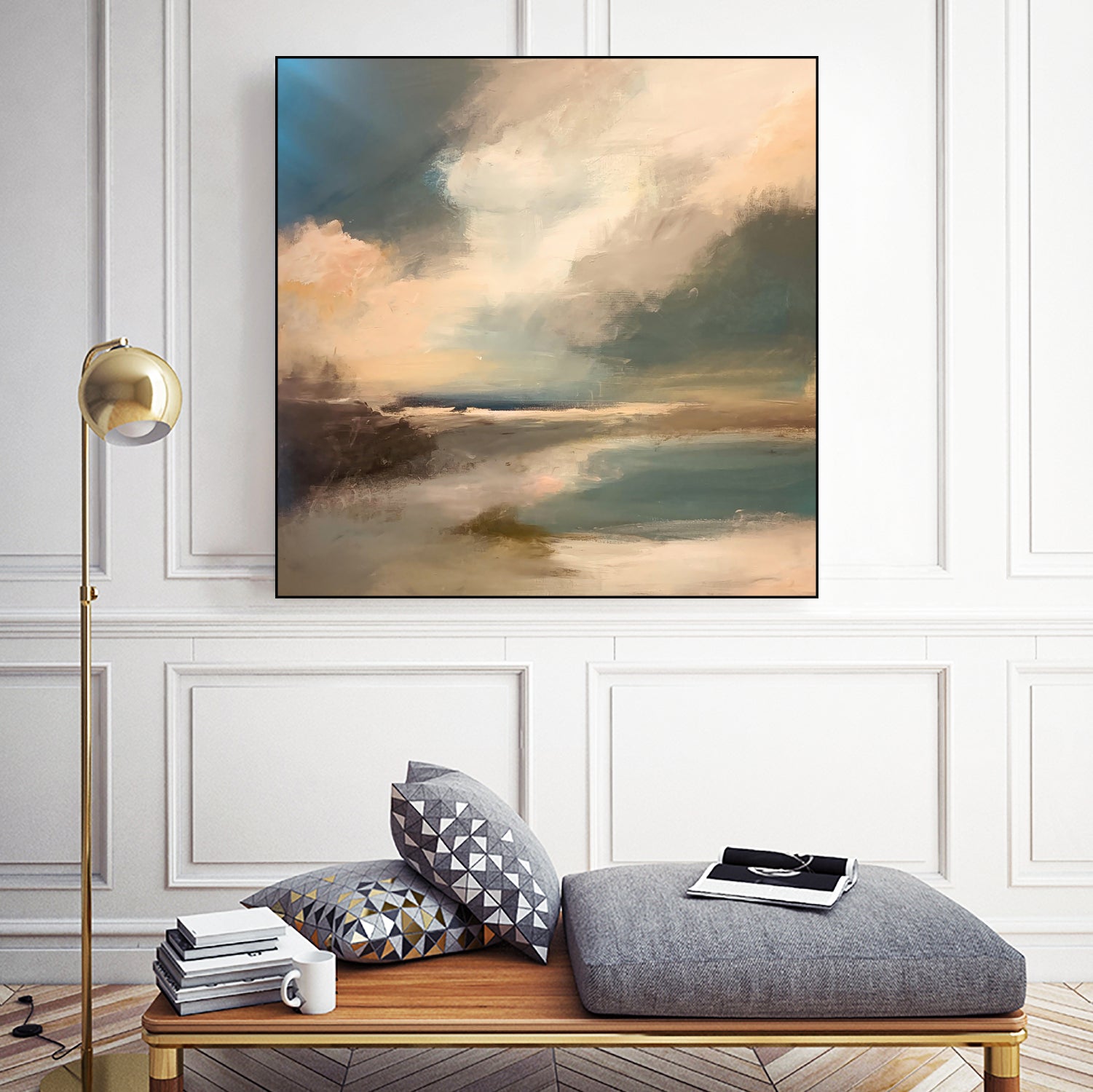 Serene Seascape Under a Dynamic Sky by Anna-Karin Bergius on GIANT ART - abstract landscape nature and landscapes abstract landscape