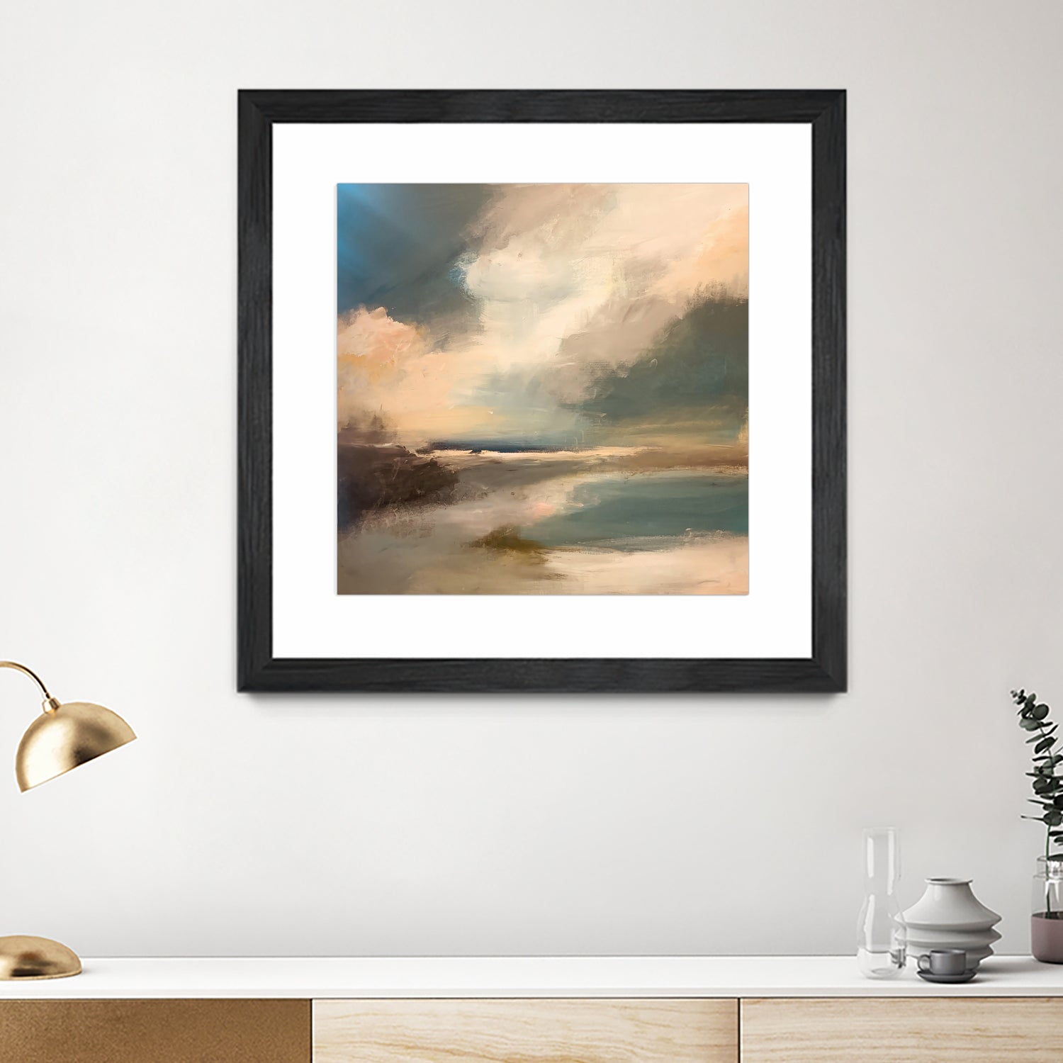 Serene Seascape Under a Dynamic Sky by Anna-Karin Bergius on GIANT ART - abstract landscape nature and landscapes abstract landscape