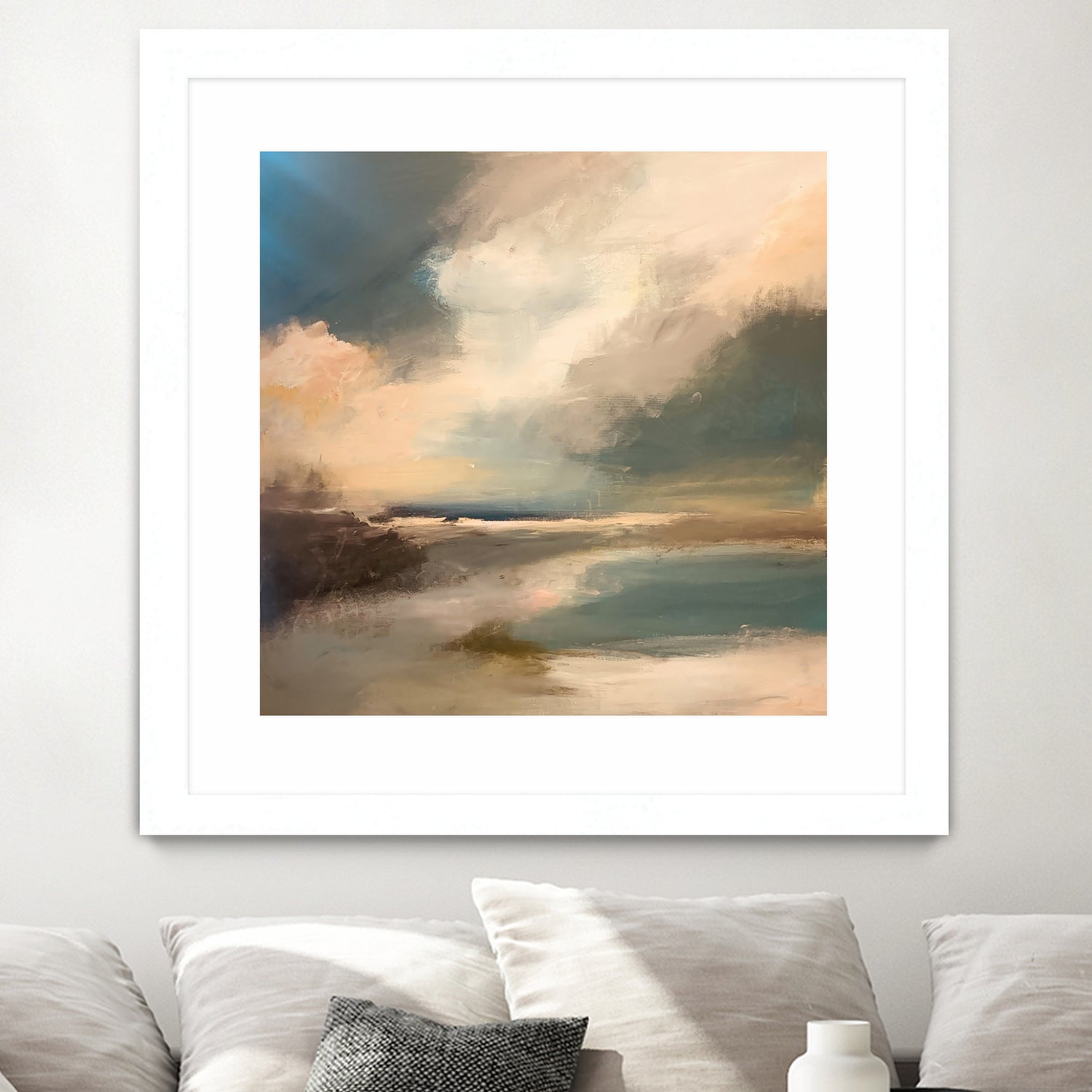 Serene Seascape Under a Dynamic Sky by Anna-Karin Bergius on GIANT ART - abstract landscape nature and landscapes abstract landscape