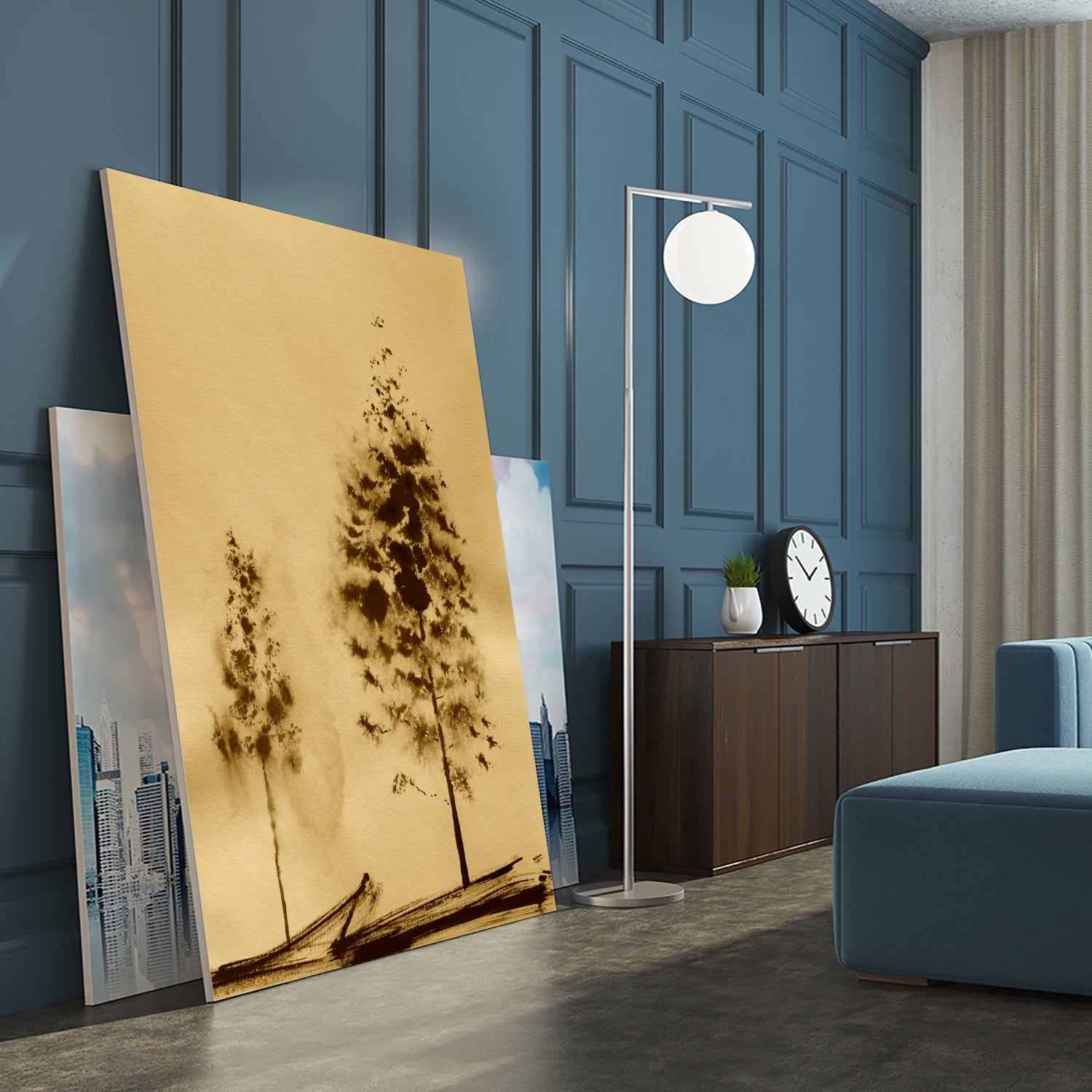 Two Trees Capturing Simplicity And Nature by Santhosh ch on GIANT ART - 14071 illustration