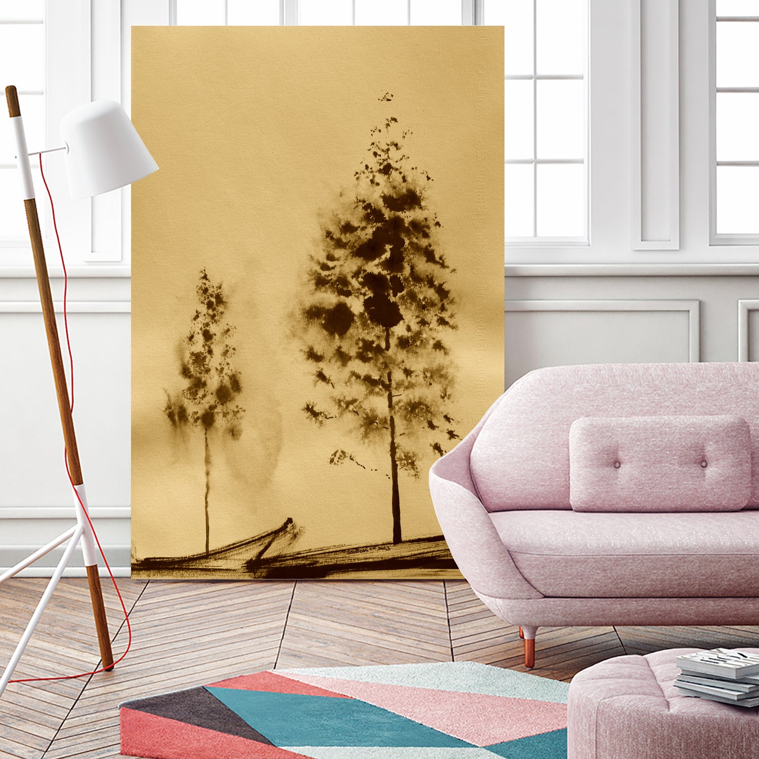 Two Trees Capturing Simplicity And Nature by Santhosh ch on GIANT ART - 14071 illustration