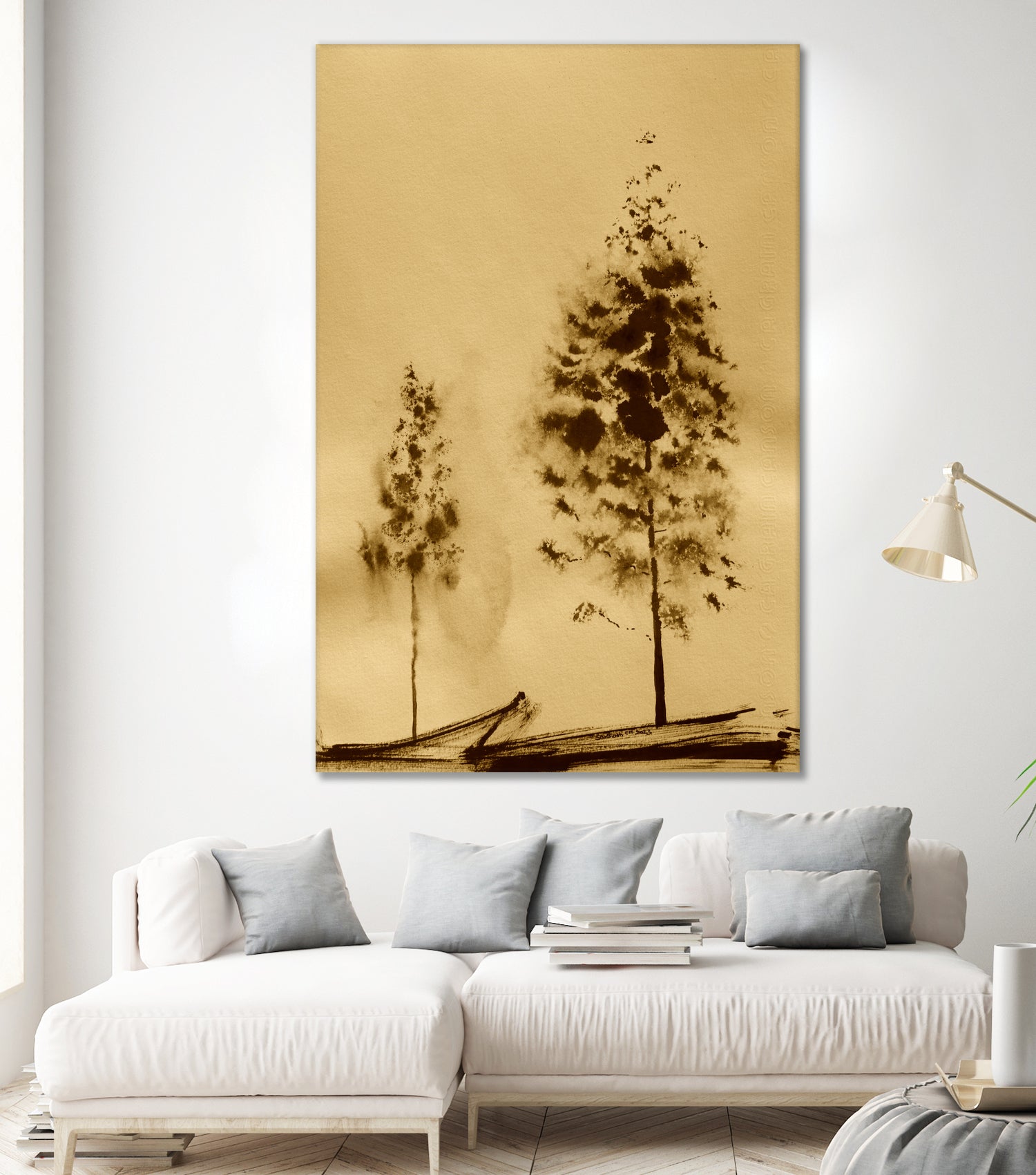 Two Trees Capturing Simplicity And Nature by Santhosh ch on GIANT ART - 14071 illustration