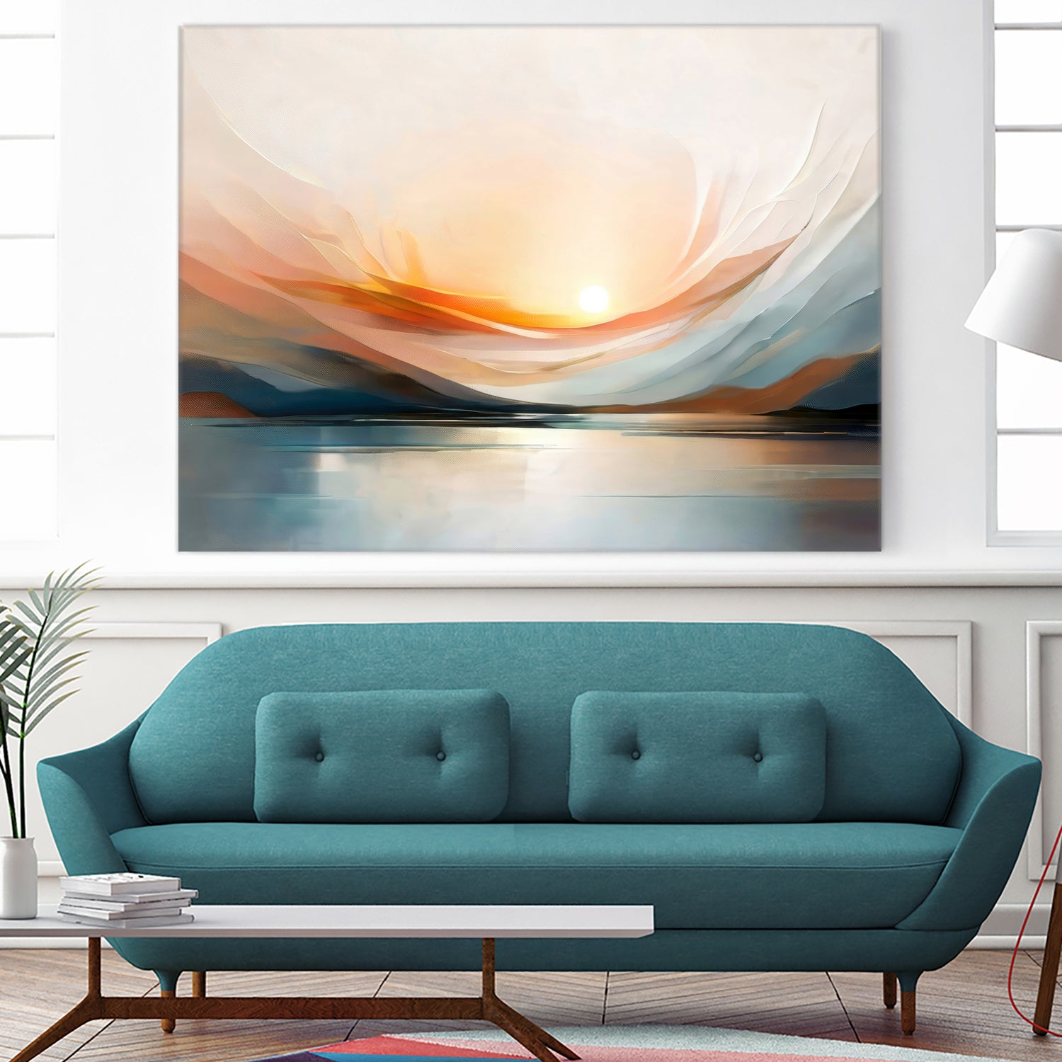 Sunset Over A Calm Body Of Water by Alpenglow Workshop on GIANT ART - abstract abstract sunset