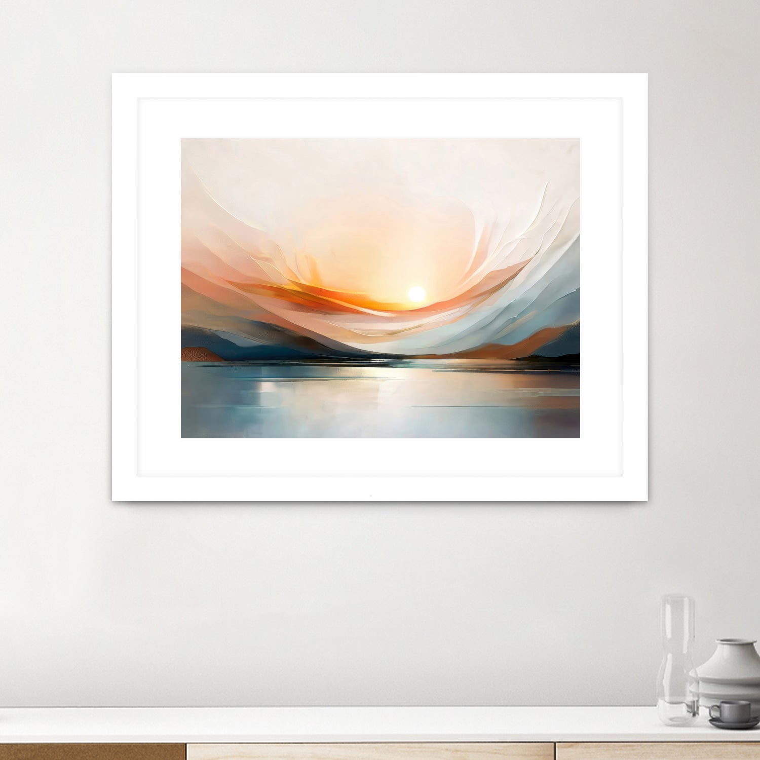 Sunset Over A Calm Body Of Water by Alpenglow Workshop on GIANT ART - abstract abstract sunset