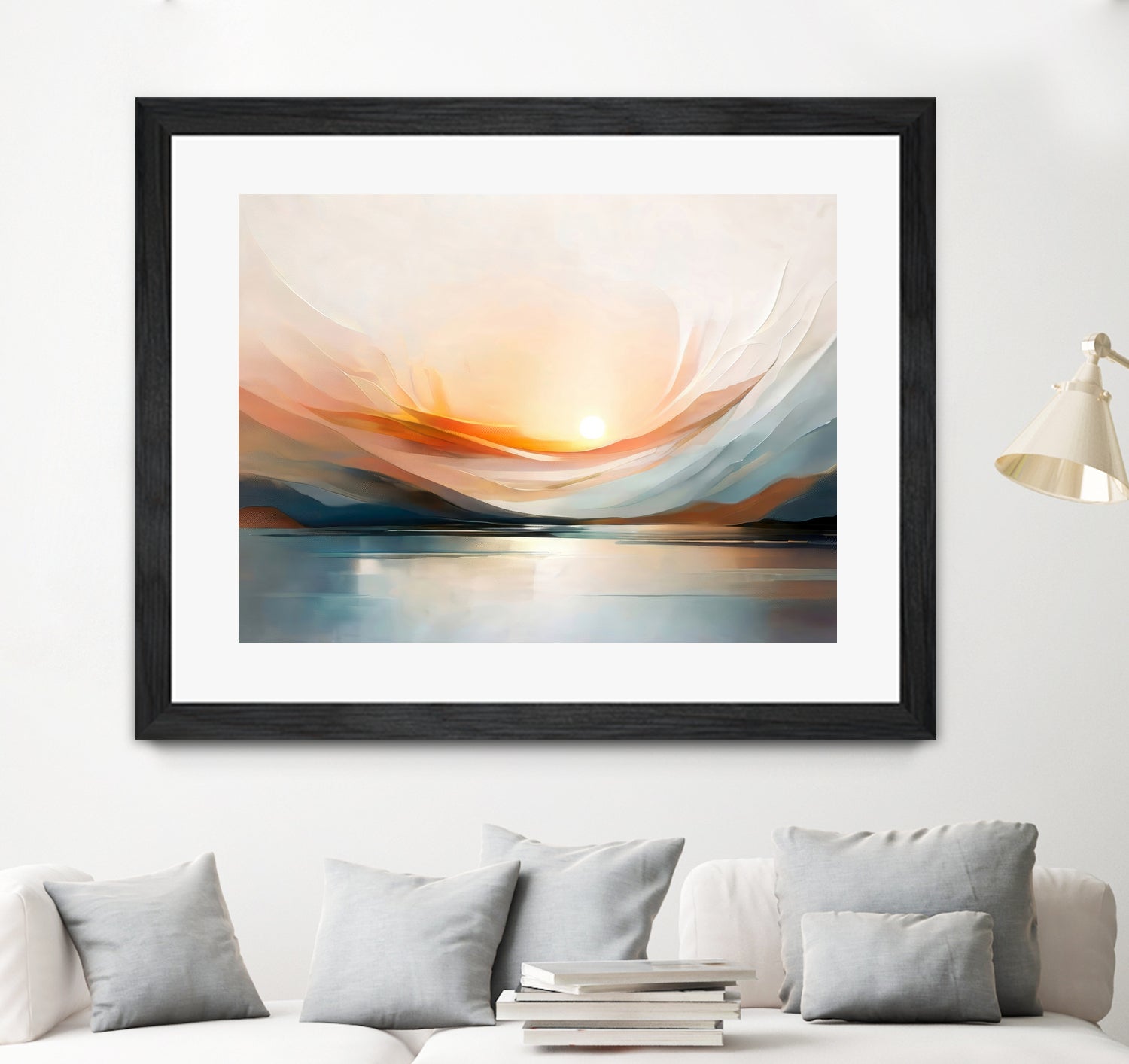 Sunset Over A Calm Body Of Water by Alpenglow Workshop on GIANT ART - abstract abstract sunset