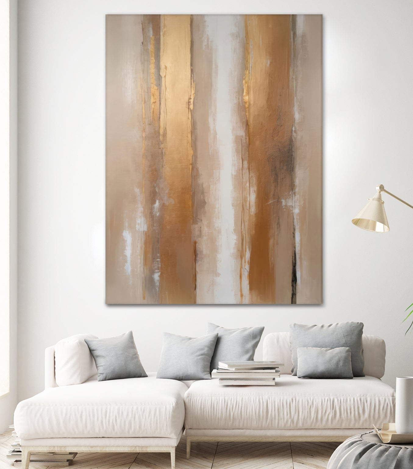 Stripes In Soft Neutrals by Alpenglow Workshop on GIANT ART - abstract abstract wall art