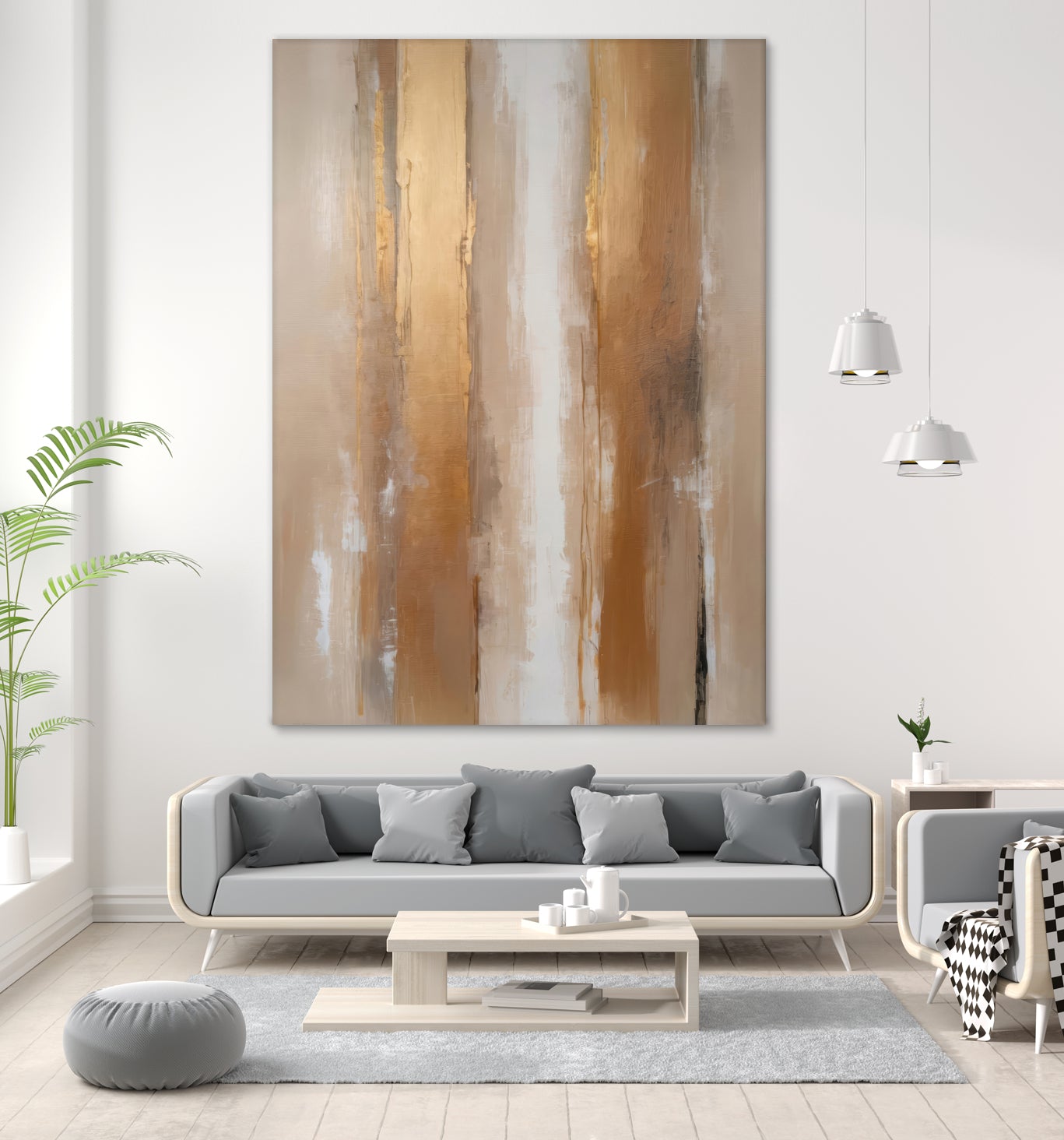 Stripes In Soft Neutrals by Alpenglow Workshop on GIANT ART - abstract abstract wall art