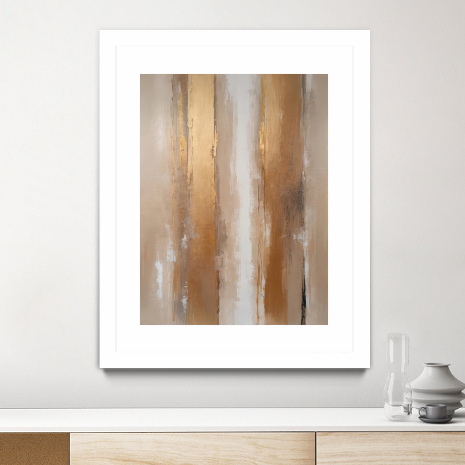 Stripes In Soft Neutrals by Alpenglow Workshop on GIANT ART - abstract abstract wall art
