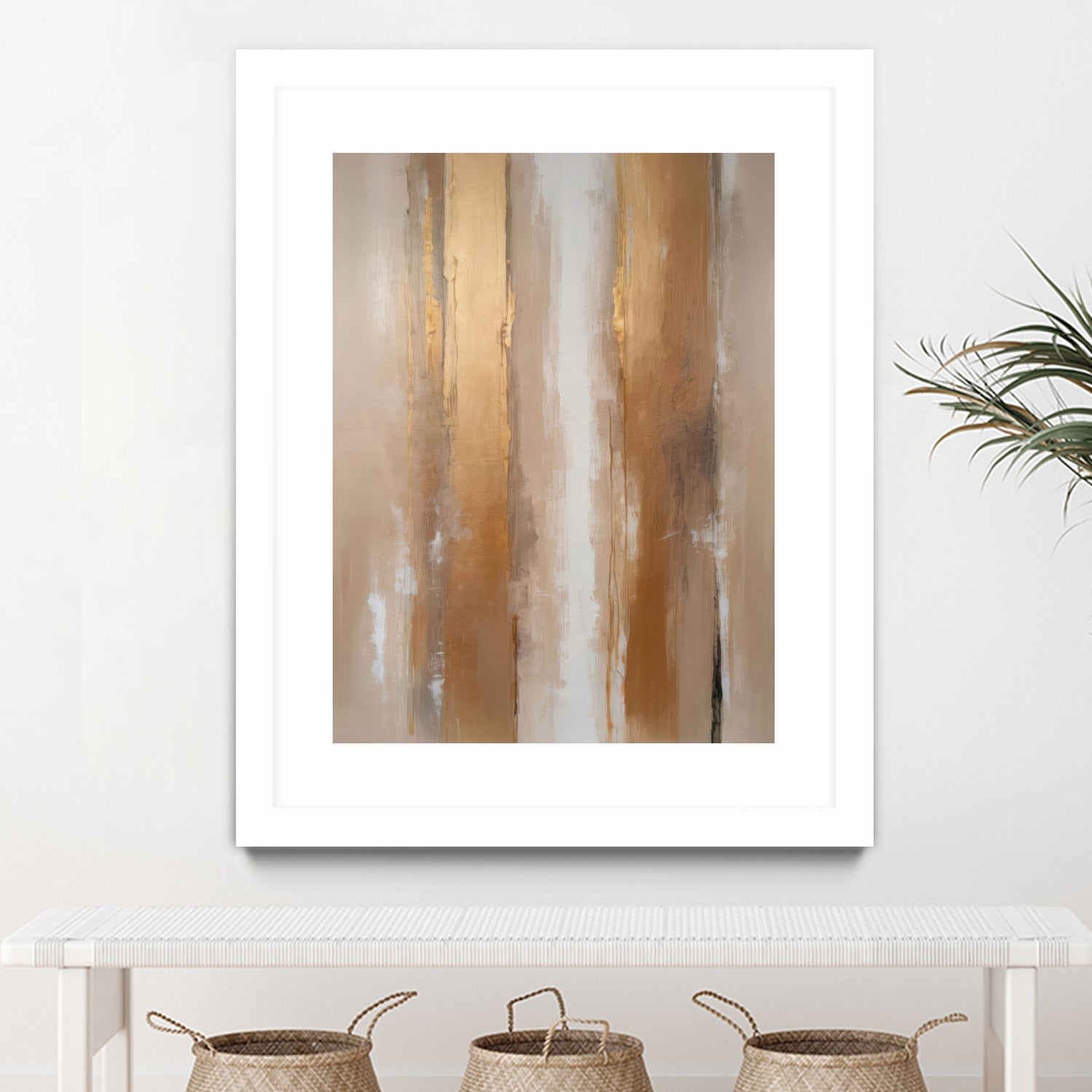 Stripes In Soft Neutrals by Alpenglow Workshop on GIANT ART - abstract abstract wall art