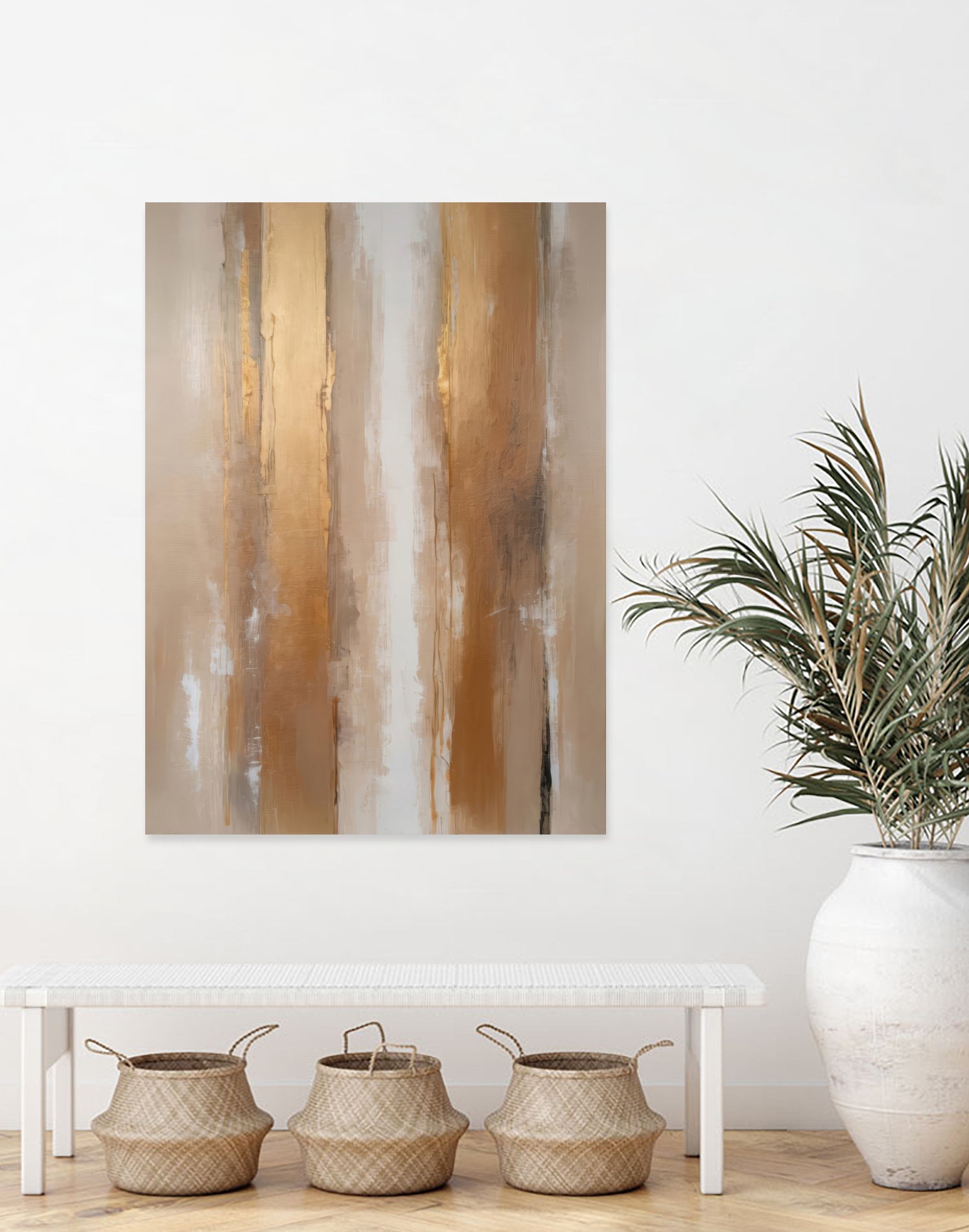 Stripes In Soft Neutrals by Alpenglow Workshop on GIANT ART - abstract abstract wall art