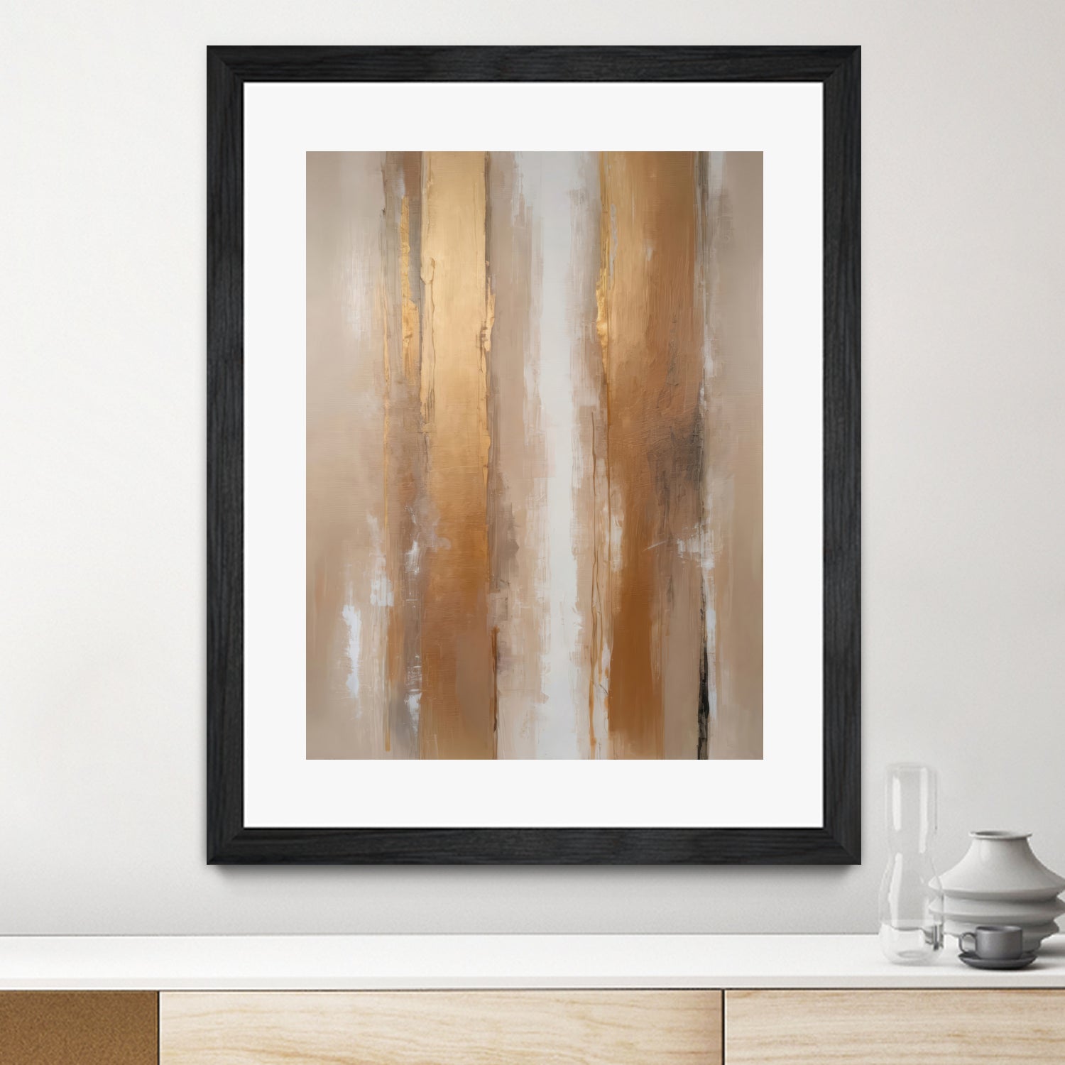 Stripes In Soft Neutrals by Alpenglow Workshop on GIANT ART - abstract abstract wall art