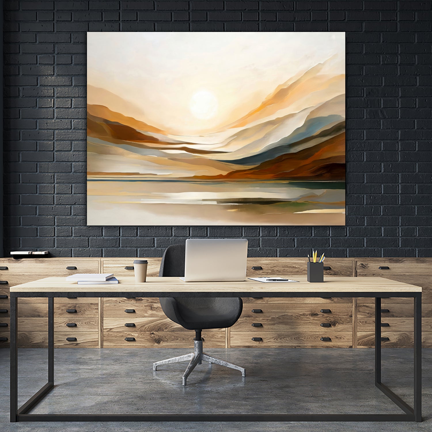 Sunset Through Misty Peaks by Alpenglow Workshop on GIANT ART - abstract abstract landscape