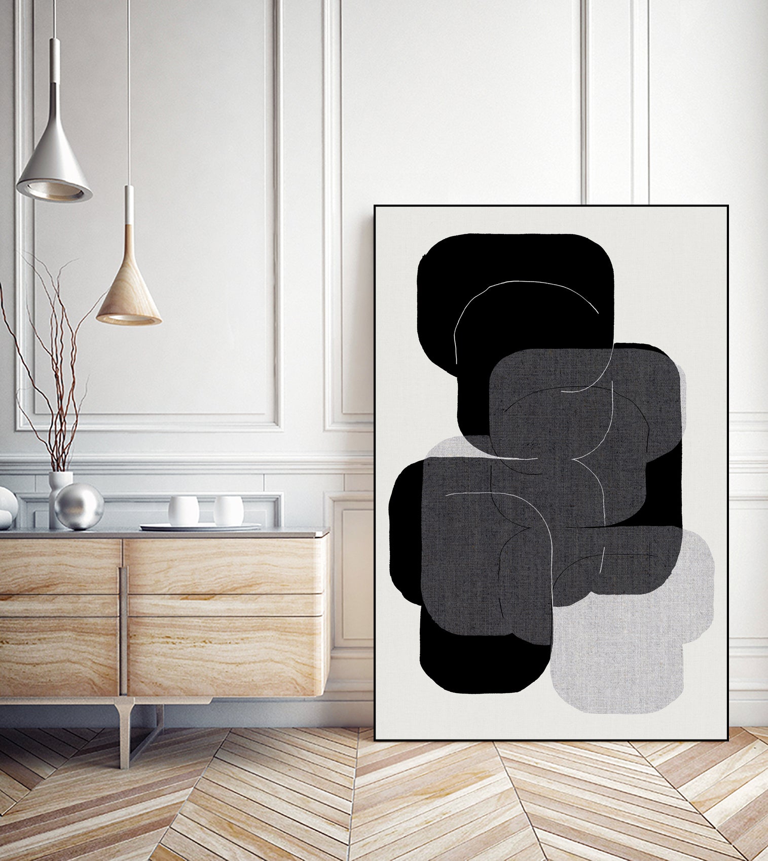 Abstract Forms in Black by cartissi on GIANT ART - abstract grey