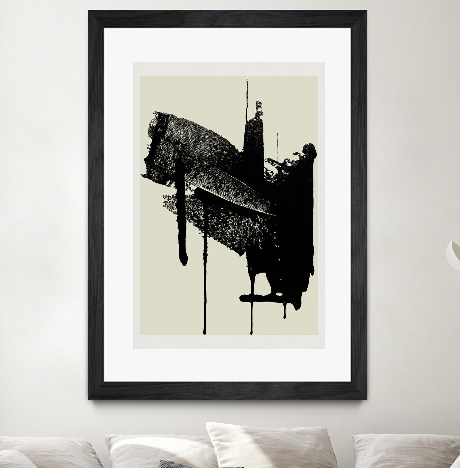 Abstract Brushstrokes in Black and Cream by cartissi on GIANT ART - abstract art abstract abstract art