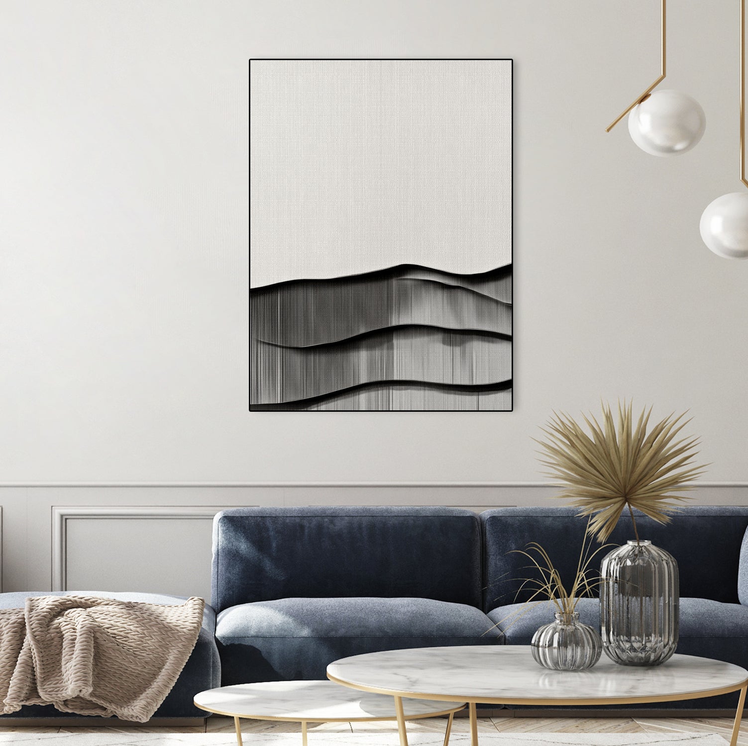 Monochrome Waves by Alma on GIANT ART - 6154 illustration