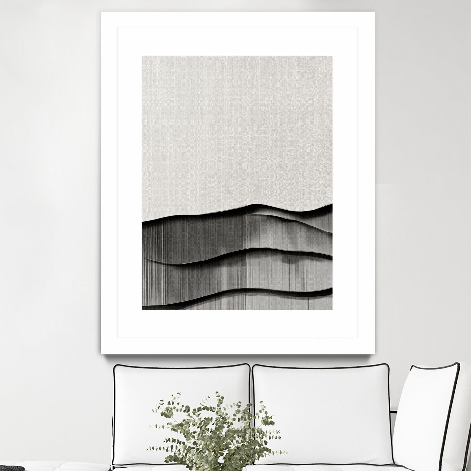 Monochrome Waves by Alma on GIANT ART - 6154 illustration