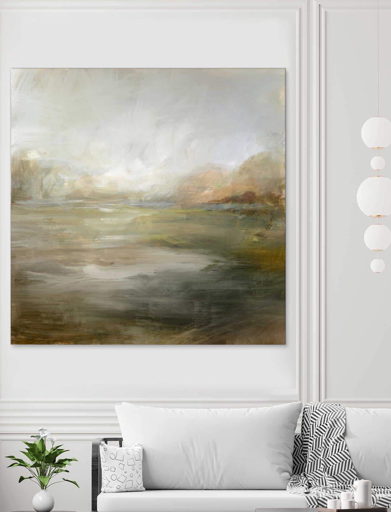 A Tranquil Misty Lake by Julia Cheney on GIANT ART - abstract landscape painting nature and landscapes abstract landscape painting