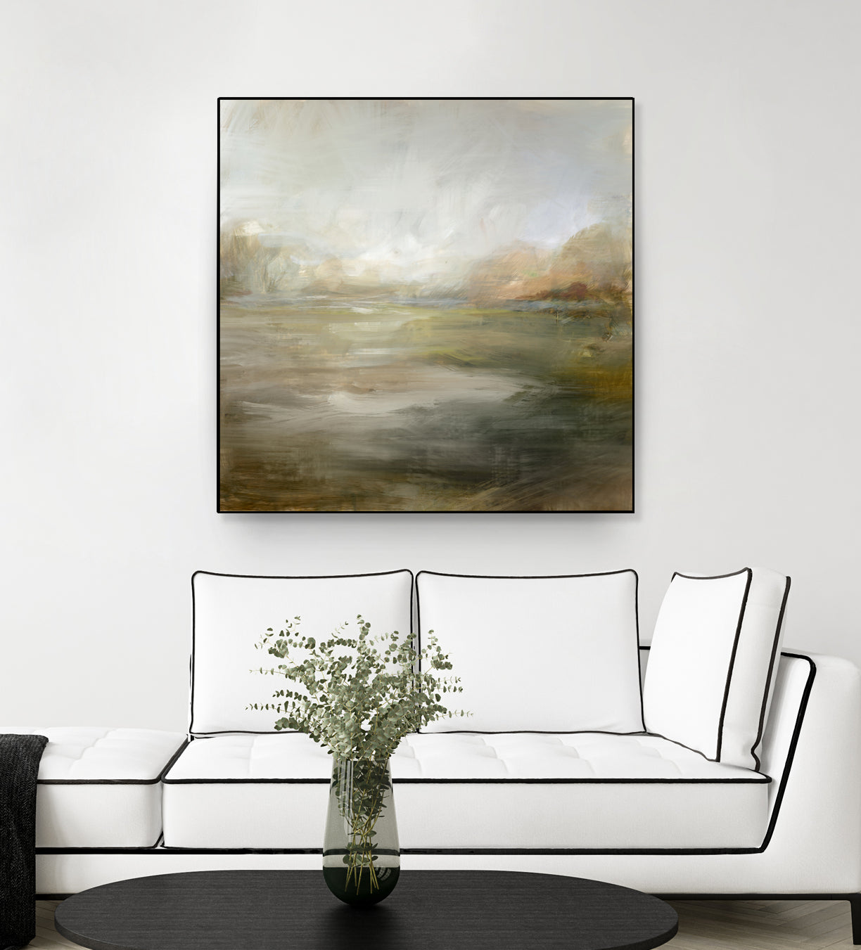 A Tranquil Misty Lake by Julia Cheney on GIANT ART - abstract landscape painting nature and landscapes abstract landscape painting
