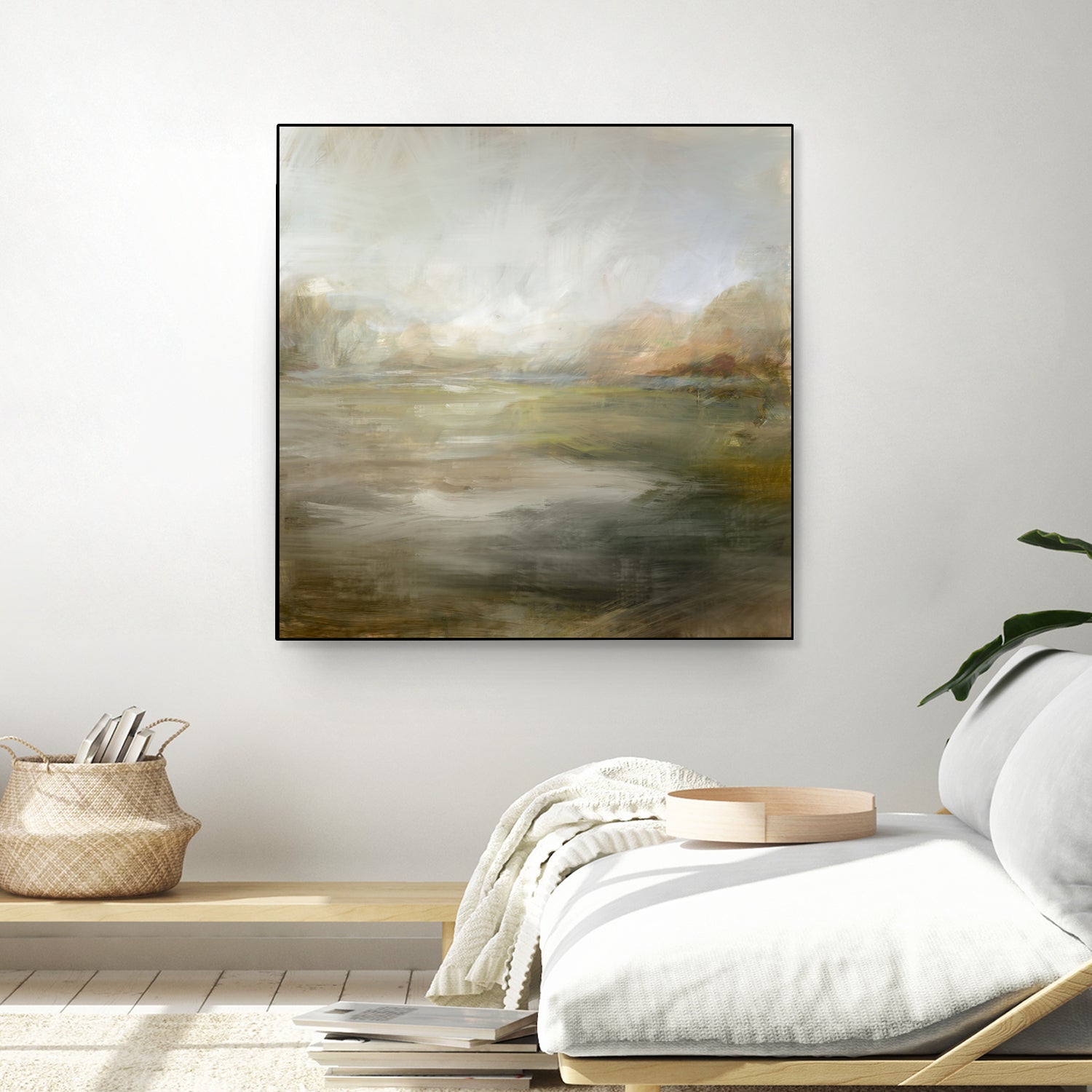 A Tranquil Misty Lake by Julia Cheney on GIANT ART - abstract landscape painting nature and landscapes abstract landscape painting