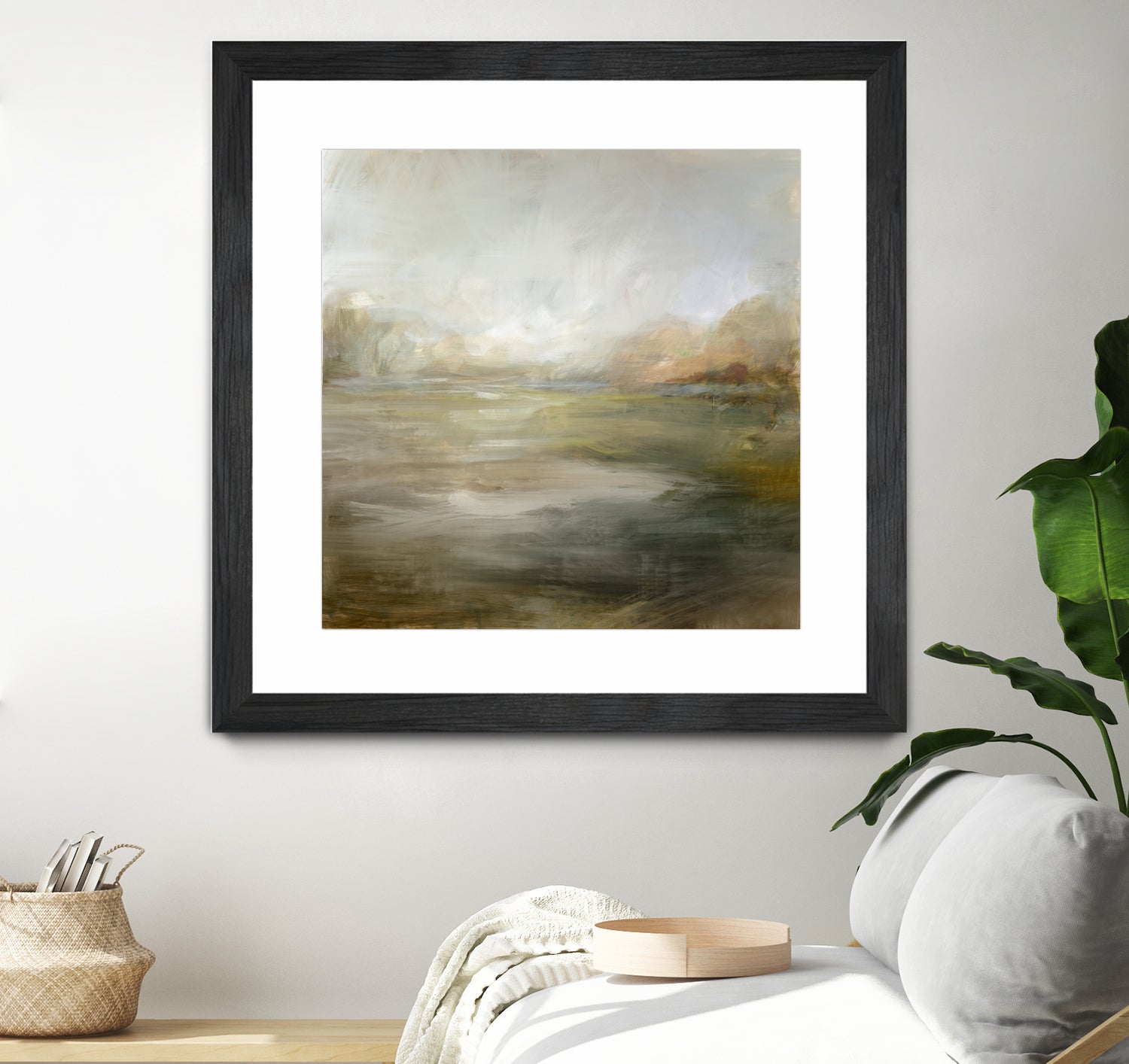 A Tranquil Misty Lake by Julia Cheney on GIANT ART - abstract landscape painting nature and landscapes abstract landscape painting