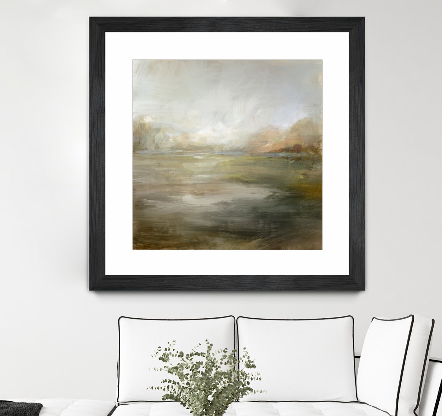 A Tranquil Misty Lake by Julia Cheney on GIANT ART - abstract landscape painting nature and landscapes abstract landscape painting