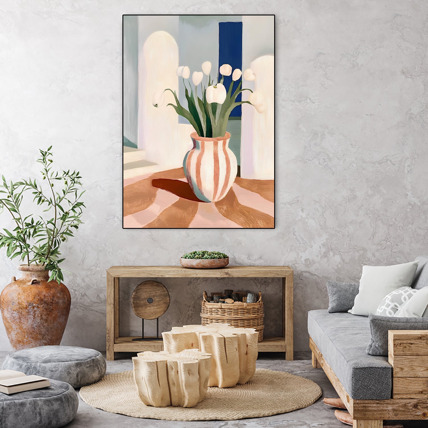 Tulips In a Vase by Avanesova Elena on GIANT ART - flowers and plants modern art