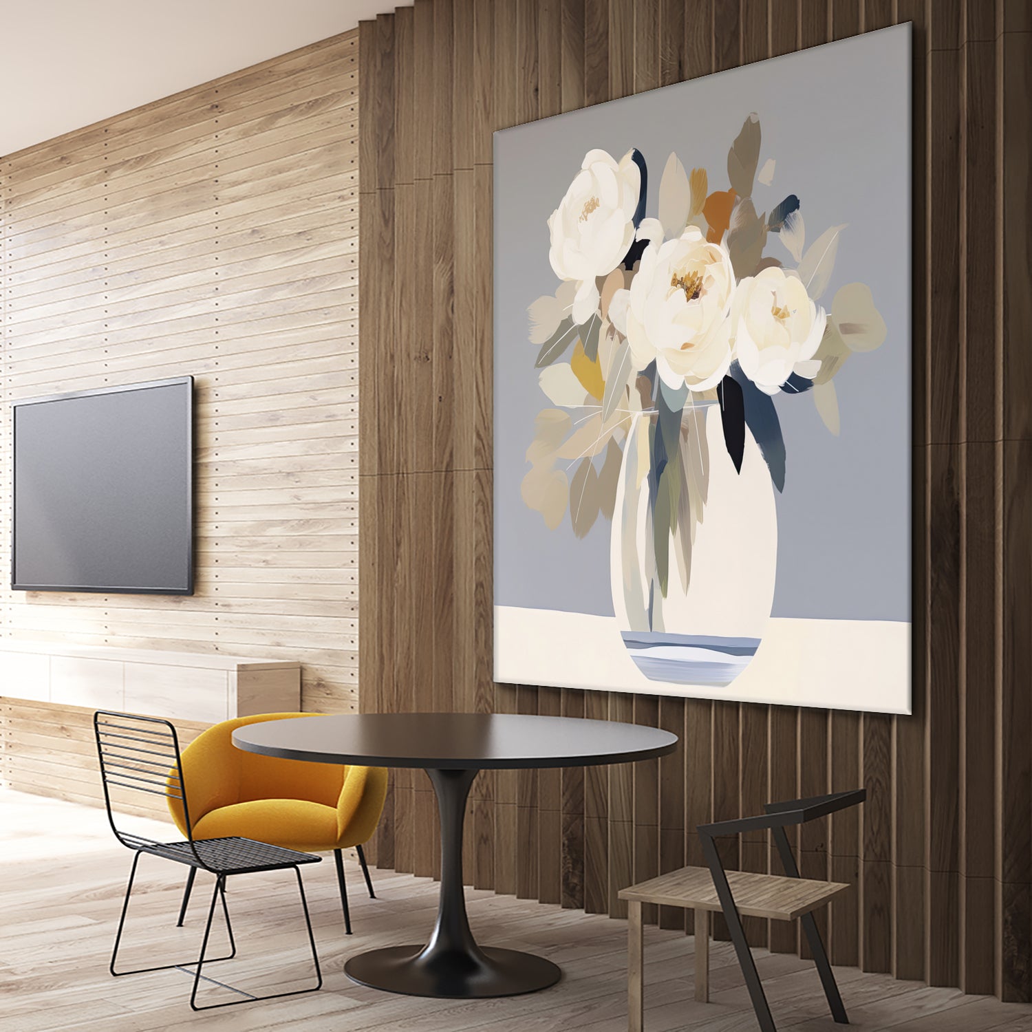 Peonies in a Glass Vase by Bella Eve on GIANT ART - flowers and plants modern floral art