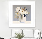 Peonies in a Glass Vase by Bella Eve on GIANT ART - flowers and plants modern floral art