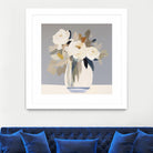 Peonies in a Glass Vase by Bella Eve on GIANT ART - flowers and plants modern floral art