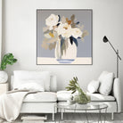 Peonies in a Glass Vase by Bella Eve on GIANT ART - flowers and plants modern floral art