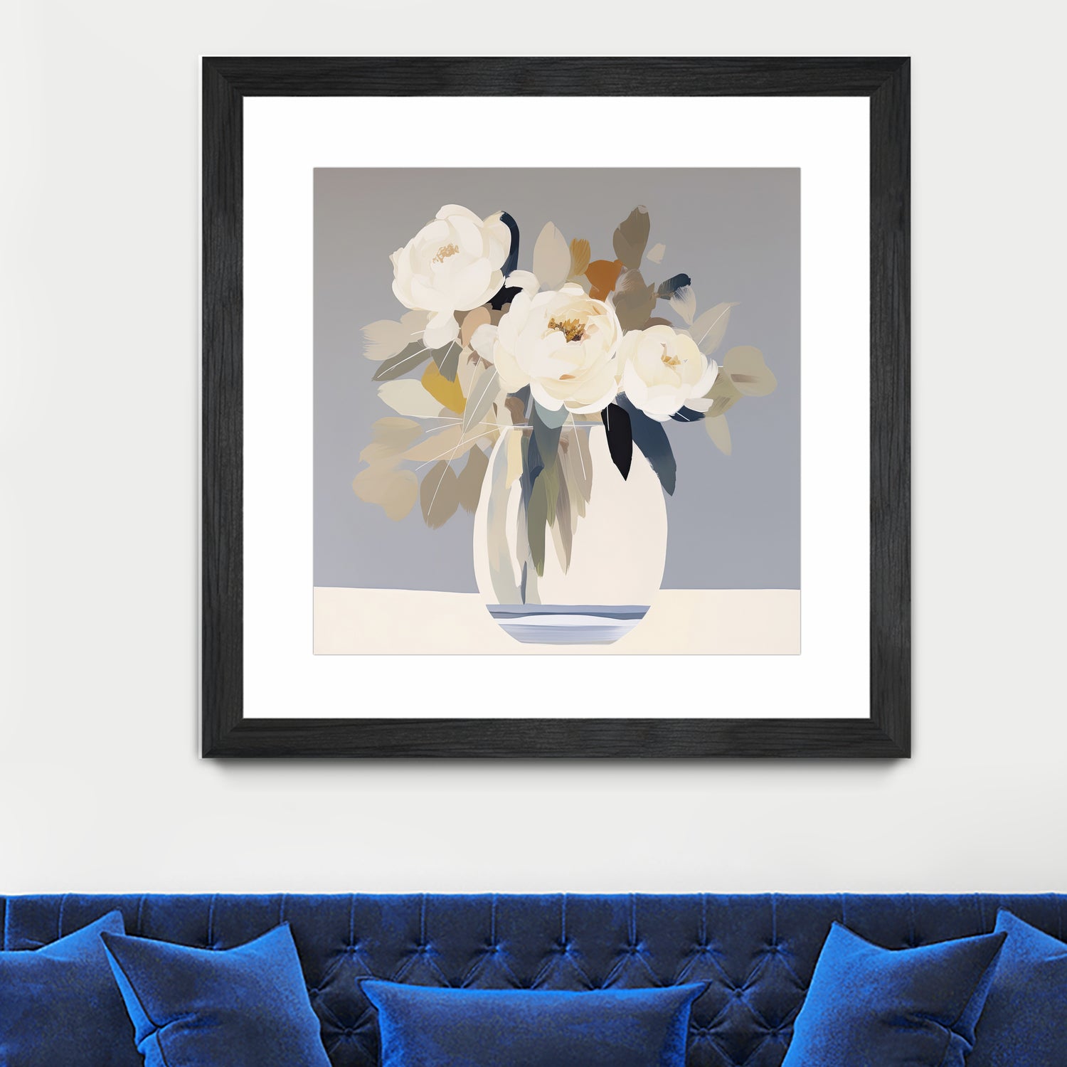 Peonies in a Glass Vase by Bella Eve on GIANT ART - flowers and plants modern floral art
