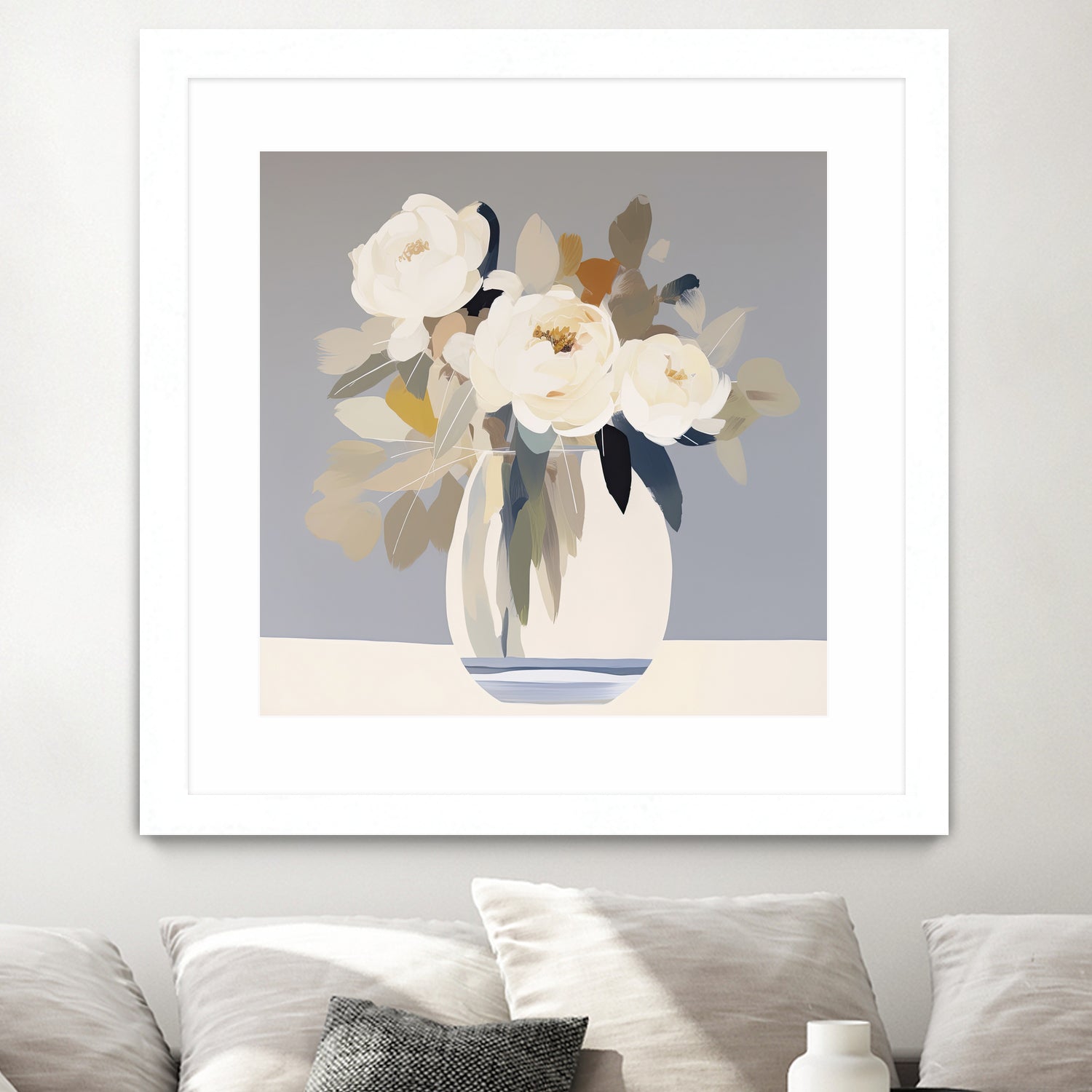 Peonies in a Glass Vase by Bella Eve on GIANT ART - flowers and plants modern floral art