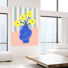 Flowers in Blue Knotted Vase by Maren Gross on GIANT ART - potted flower flowers and plants potted flower